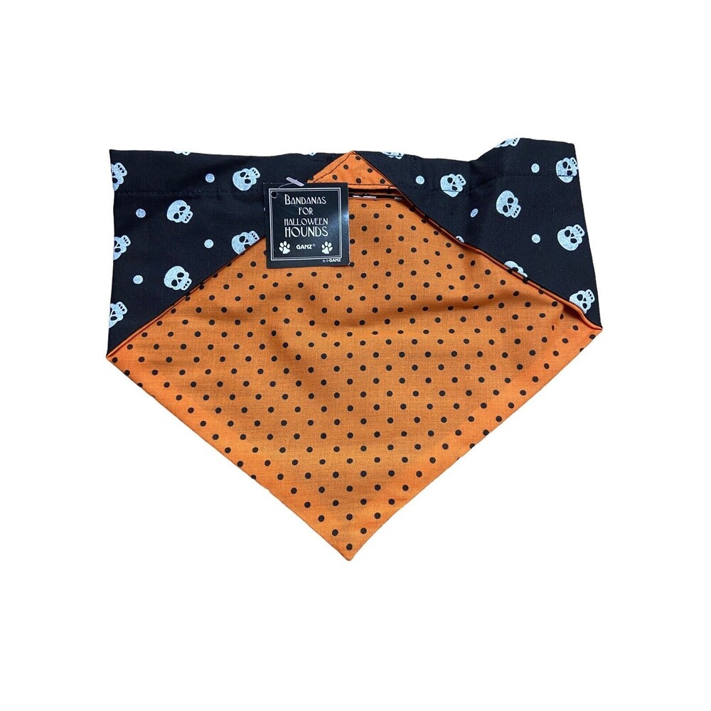 Ganz Bandanas Halloween Hounds Skulls and Polka Dots For Your Dog Select size